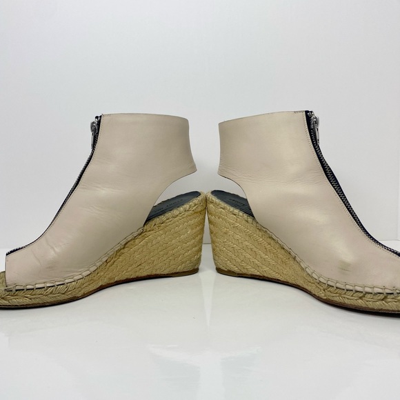 Celine Zip-Front Leather Espadrille Wedges - Picture 7 of 11